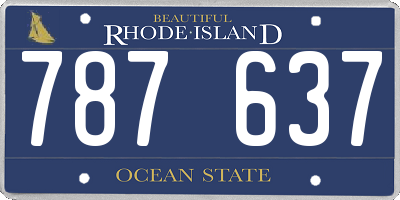 RI license plate 787637