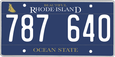 RI license plate 787640