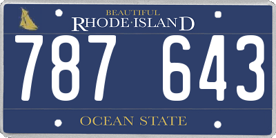RI license plate 787643