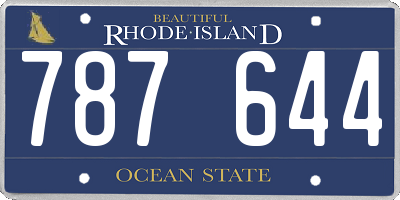 RI license plate 787644