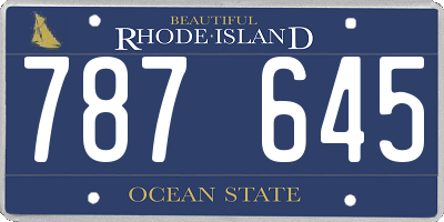 RI license plate 787645