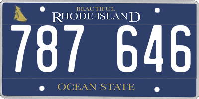 RI license plate 787646