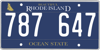 RI license plate 787647