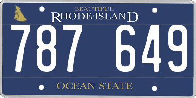 RI license plate 787649
