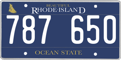 RI license plate 787650