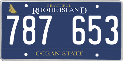 RI license plate 787653
