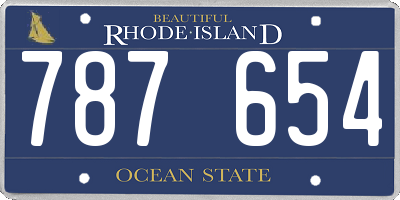 RI license plate 787654