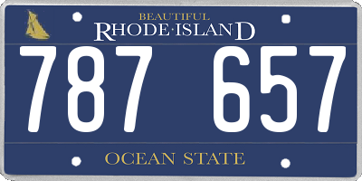 RI license plate 787657