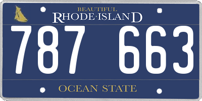 RI license plate 787663