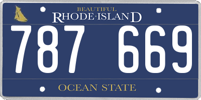 RI license plate 787669