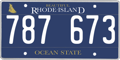 RI license plate 787673