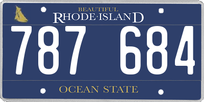 RI license plate 787684