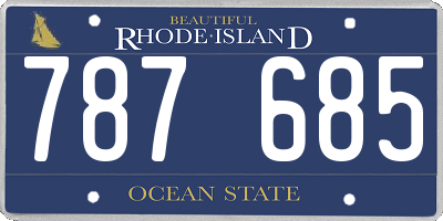 RI license plate 787685