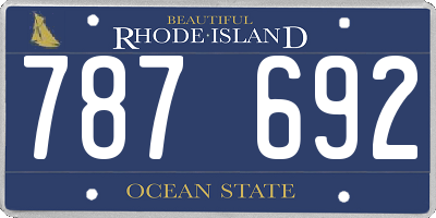 RI license plate 787692