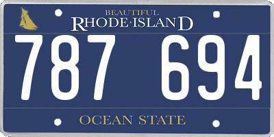 RI license plate 787694