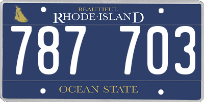 RI license plate 787703