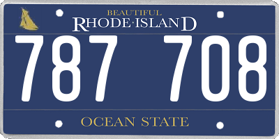 RI license plate 787708