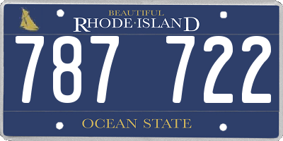 RI license plate 787722