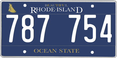RI license plate 787754