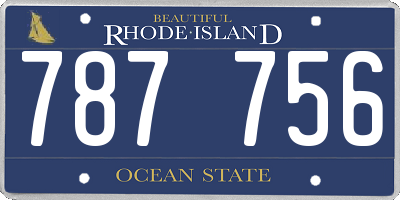 RI license plate 787756