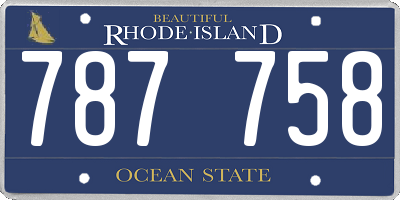 RI license plate 787758