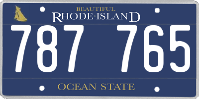 RI license plate 787765