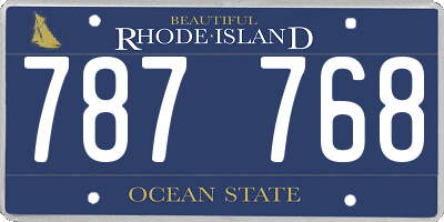 RI license plate 787768