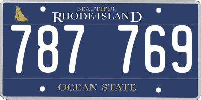 RI license plate 787769