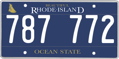 RI license plate 787772