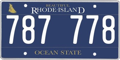 RI license plate 787778