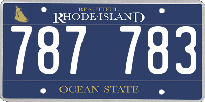 RI license plate 787783