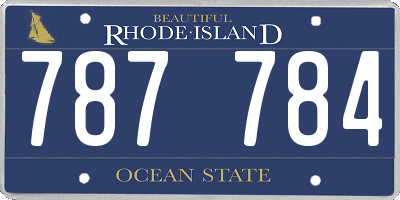 RI license plate 787784