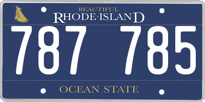 RI license plate 787785