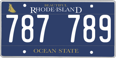 RI license plate 787789