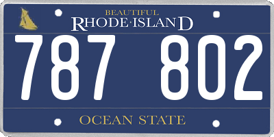 RI license plate 787802