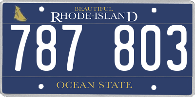 RI license plate 787803