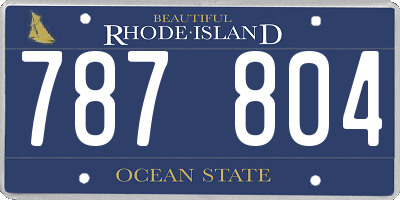 RI license plate 787804