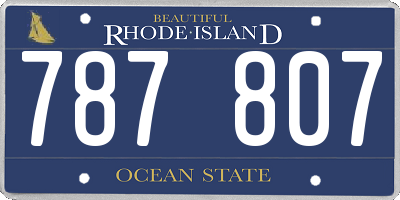 RI license plate 787807