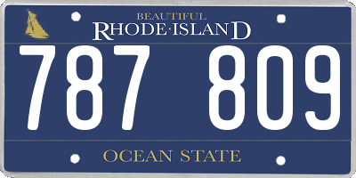 RI license plate 787809