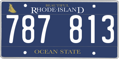 RI license plate 787813