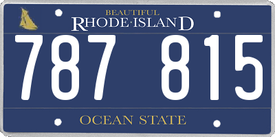 RI license plate 787815