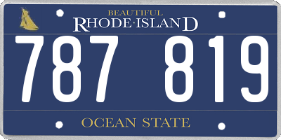 RI license plate 787819