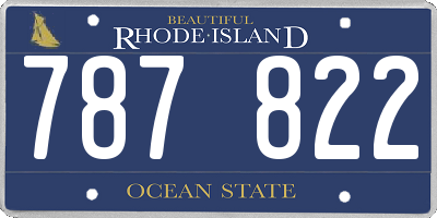 RI license plate 787822