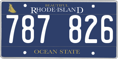 RI license plate 787826