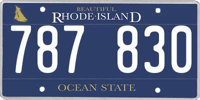 RI license plate 787830