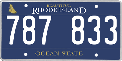 RI license plate 787833