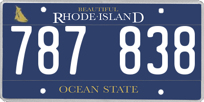 RI license plate 787838