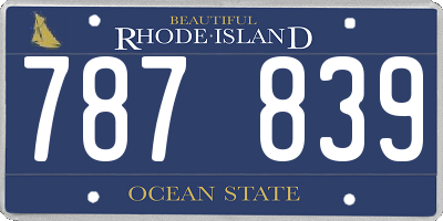 RI license plate 787839