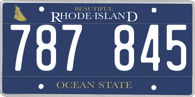 RI license plate 787845