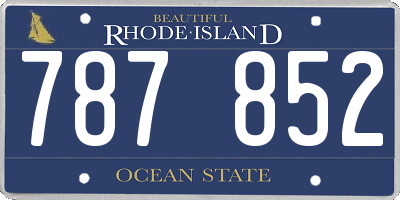 RI license plate 787852